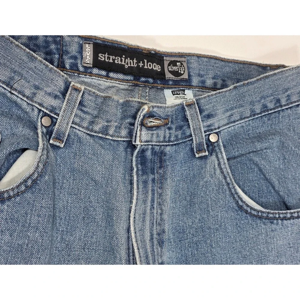 Levi's SilverTab Straight‎ and Loose Mens Jeans 32x32 Medium Wash Blue Denim